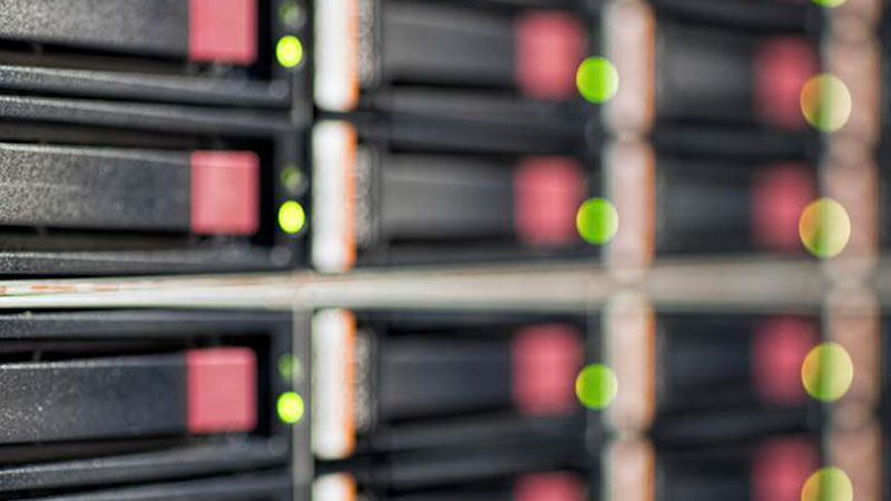 A rack of servers