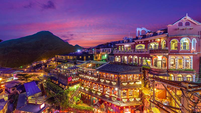 A beautiful cityscape a tourist might see when traveling in Taipei.