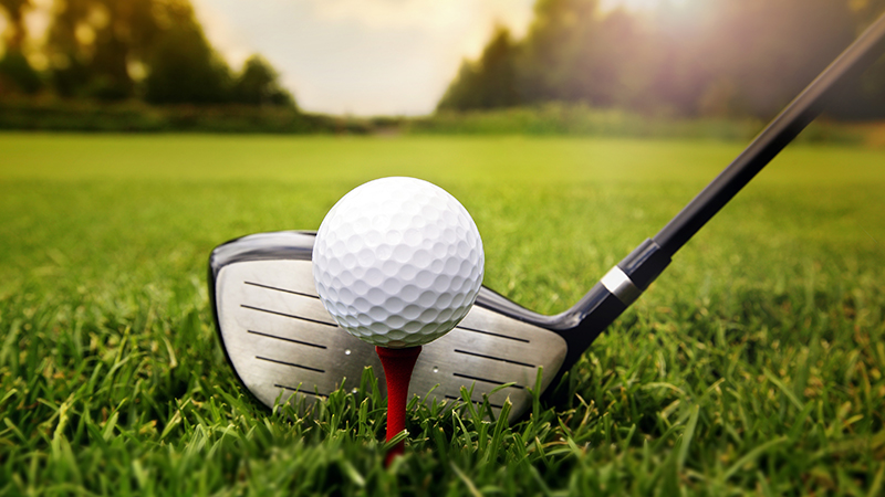 golf ball and club golf ball and club